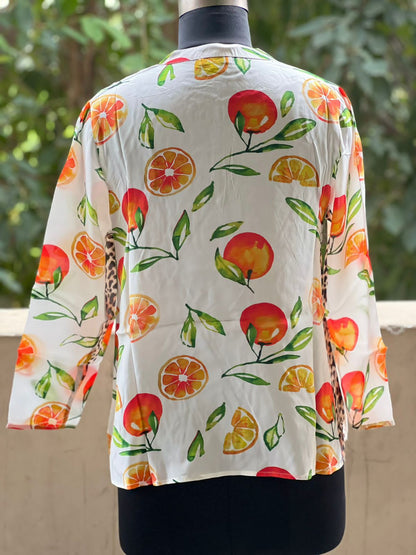 DIGITAL PRINT FULL SLEEVES MANDARIN TOP