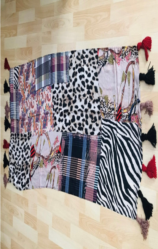 DIGITAL PRINTING SCARVES ANIMAL TEXTURE PRINT