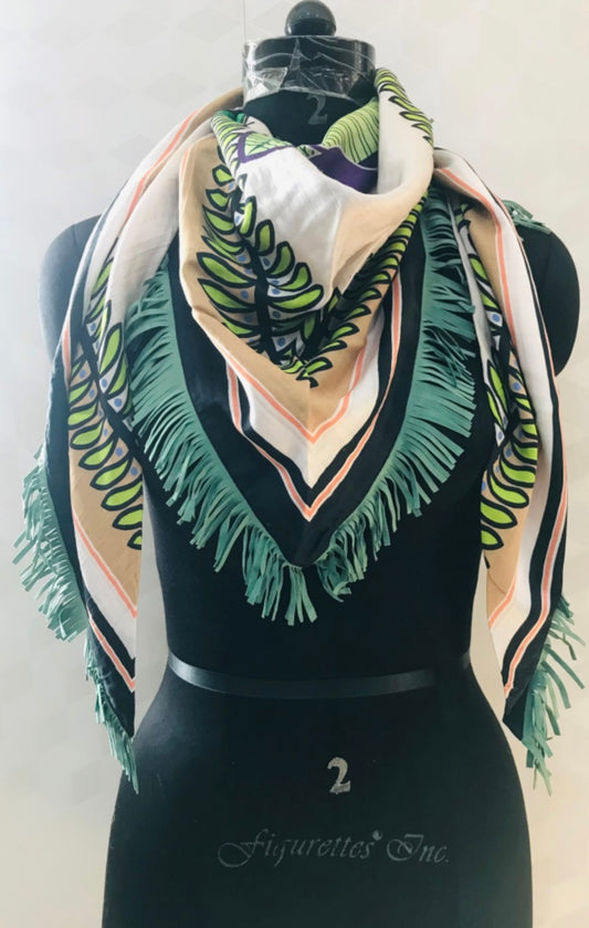 DIGITAL PRINTING SCARVES TROPICAL LEAVES