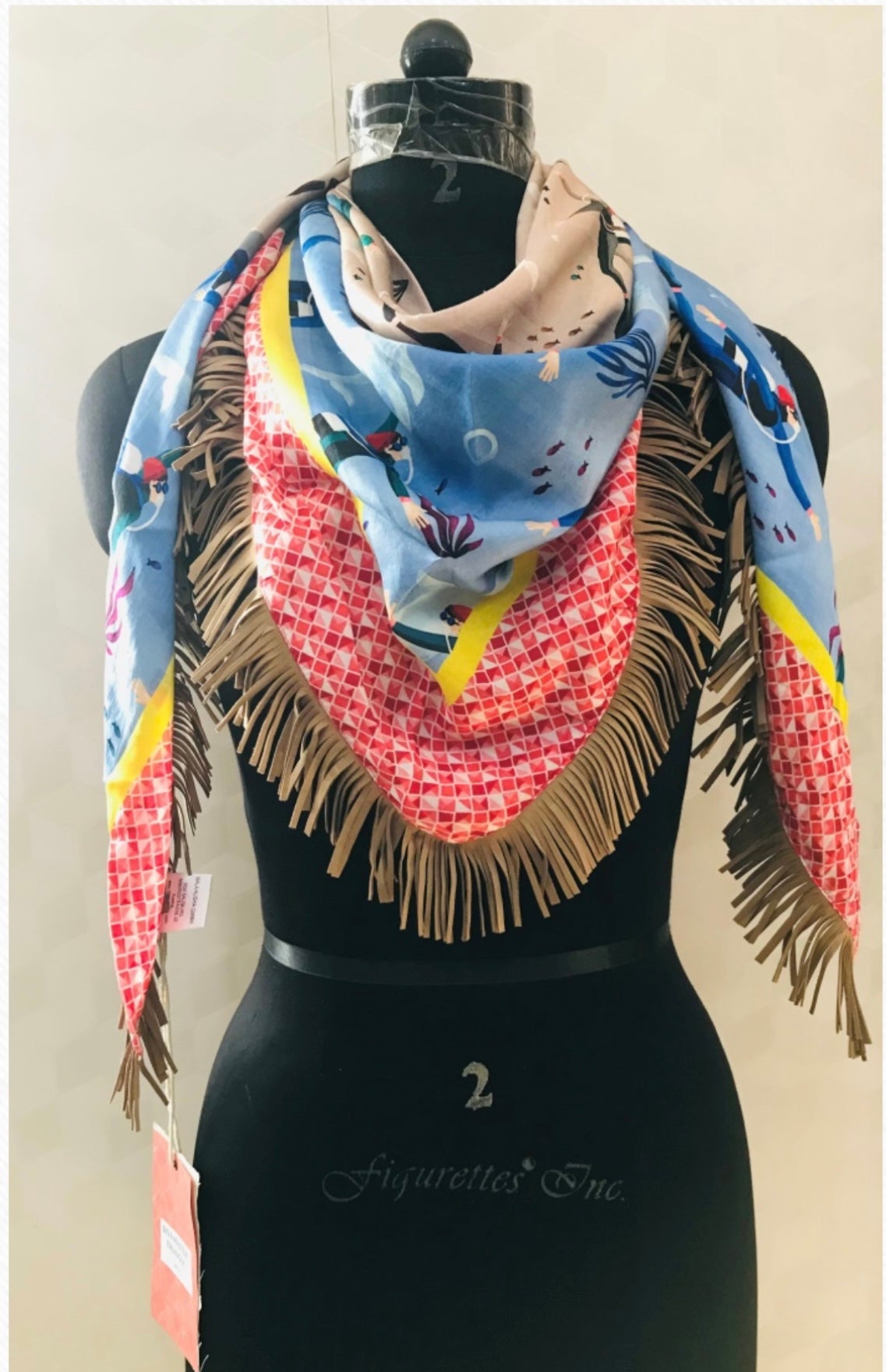 DIGITAL PRINTING SCARVES GEOMETRIC PRINT