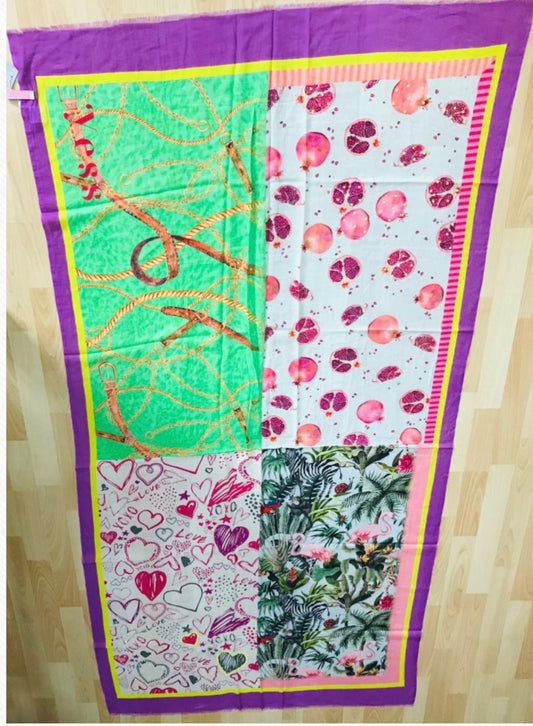 DIGITAL PRINTING SCARVES HEART PRINT