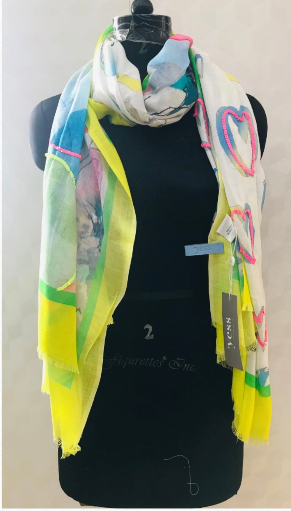 DIGITAL PRINTING SCARVES HEART PRINT