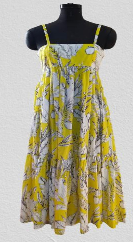 BOTANICAL YELLOW DIGITAL PRINT DRESS