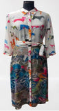 DOG PRINT MULTI COLOR SHIRT DRESS DIGITAL PRINTING