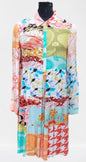 BUTTERFLY MULTI COLOR SHIRT DRESS DIGITAL PRINTING